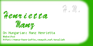 henrietta manz business card